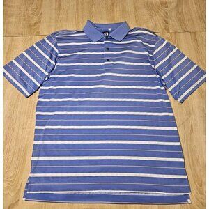 FootJoy FJ Short Sleeve Golf Polo Shirt Blue/White Striped Men’s Size XL